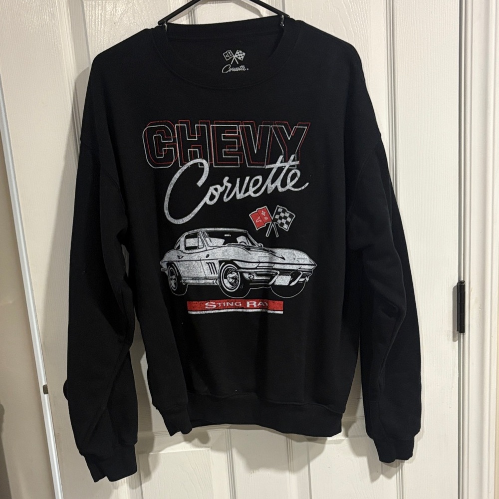 Chevy Corvette Women's Black Crew Neck Sweater